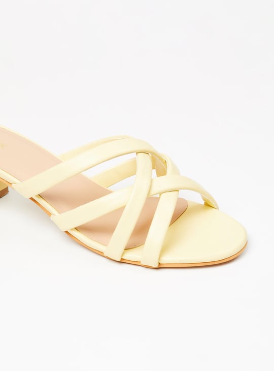 Women Solid Open Toe Block Heels