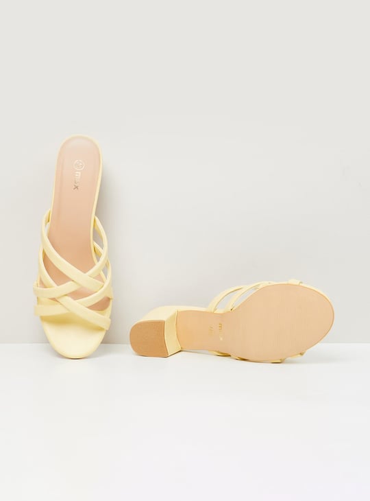 Women Solid Open Toe Block Heels