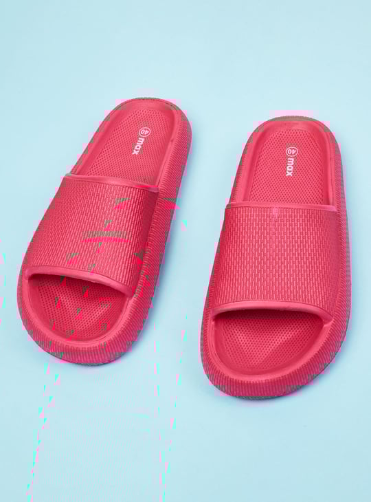 Women Textured Open Toe Sliders