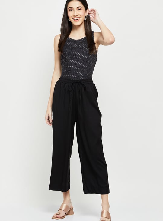 Women Solid Ankle-Length Elasticated Palazzos