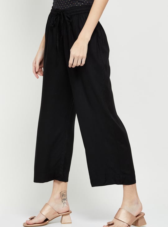 Women Solid Ankle-Length Elasticated Palazzos