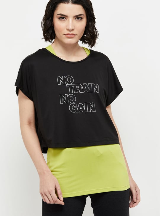 Women Printed Round Neck Layered T-shirt 