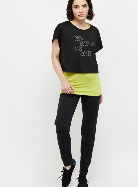 Women Printed Round Neck Layered T-shirt 