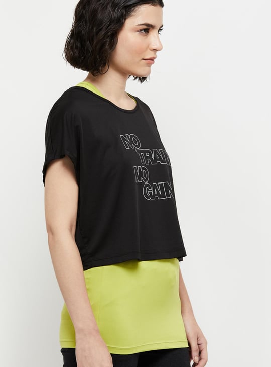 Women Printed Round Neck Layered T-shirt 