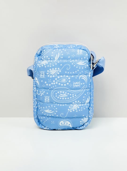 Women Printed Zip Closure Sling Bag 