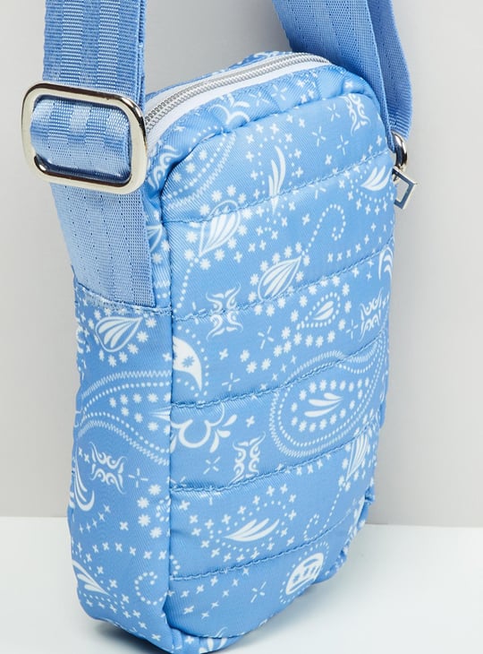 Women Printed Zip Closure Sling Bag 
