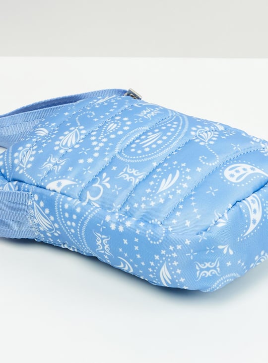 Women Printed Zip Closure Sling Bag 