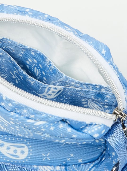 Women Printed Zip Closure Sling Bag 