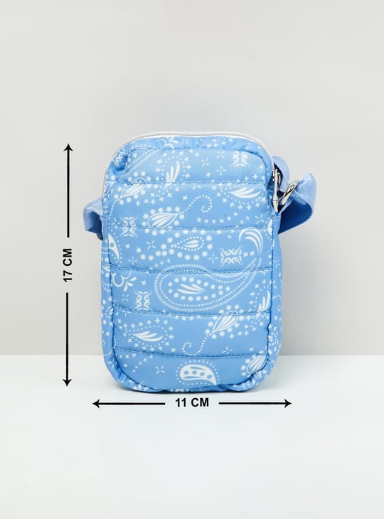 Women Printed Zip Closure Sling Bag 