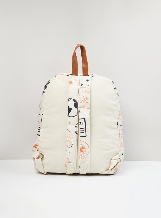 MAX Women Printed Zip Closure Backpack