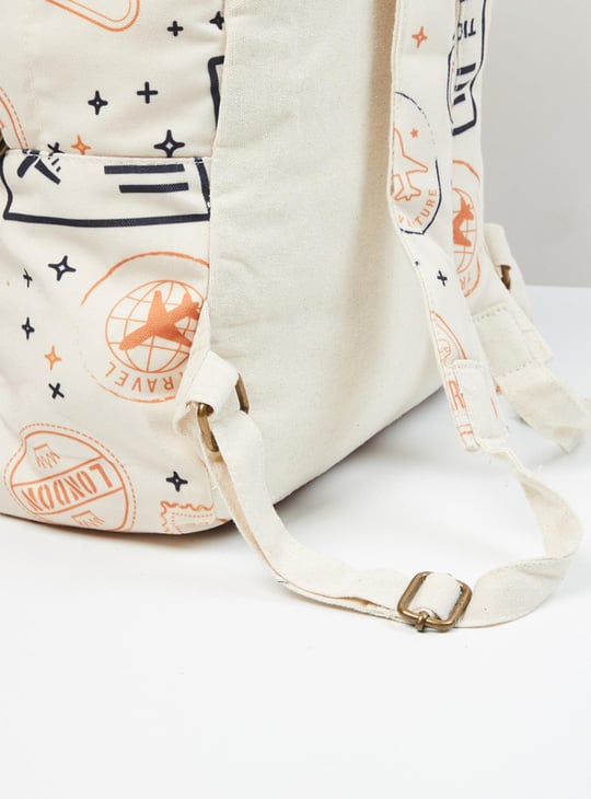 MAX Women Printed Zip Closure Backpack