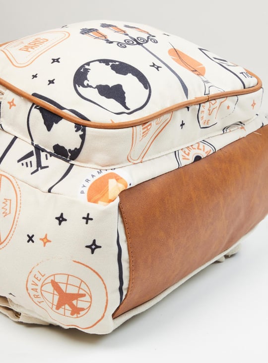 MAX Women Printed Zip Closure Backpack