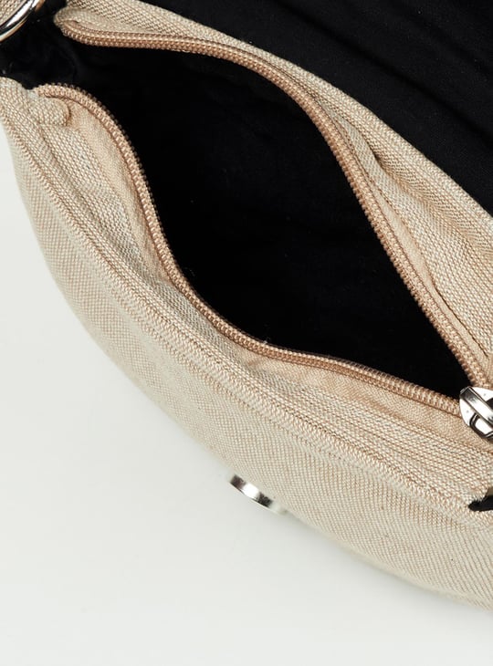 Women Embroidered Magnetic Closure Sling Bag 