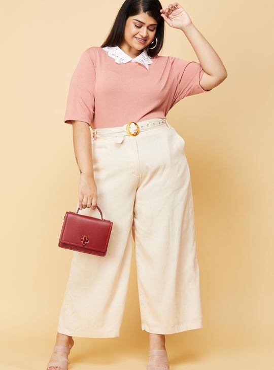 Women Solid Cropped Culottes 