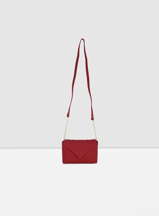 Women Solid Woven Sling Bag