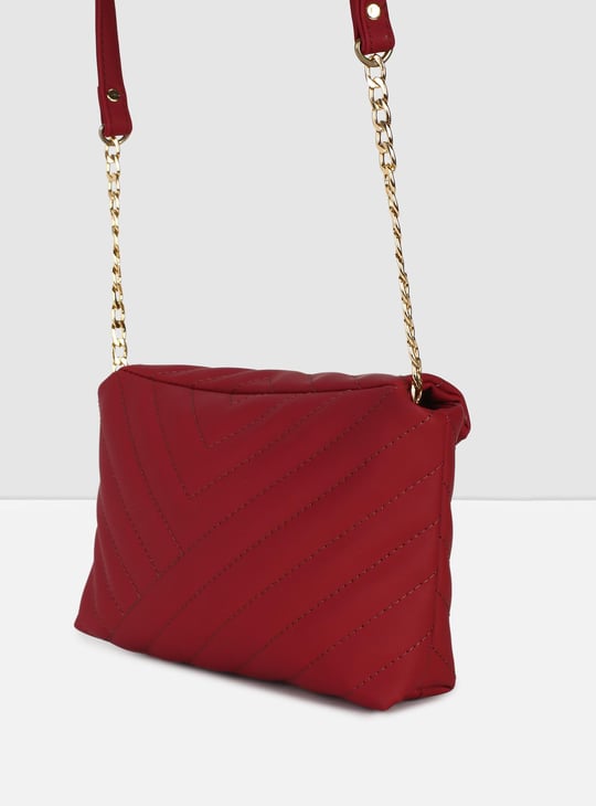 Women Solid Woven Sling Bag