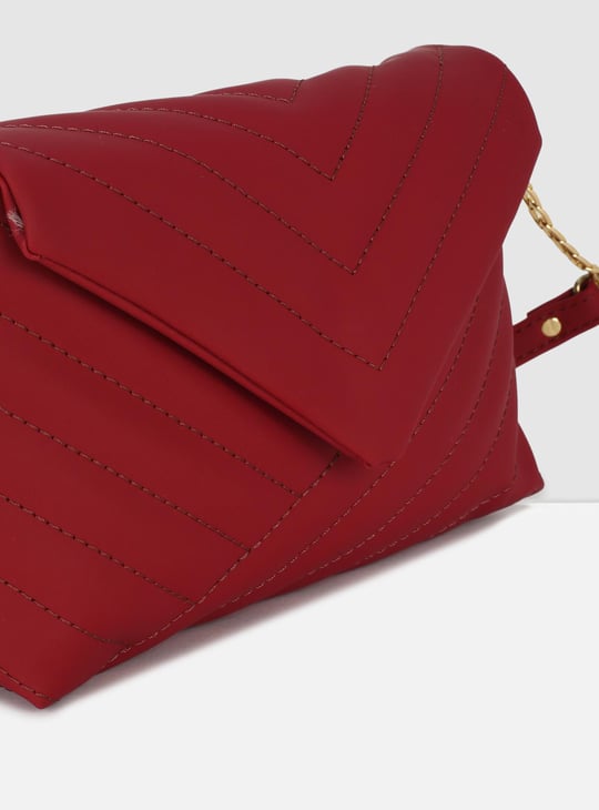 Women Solid Woven Sling Bag