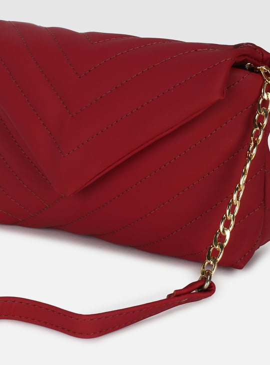 Women Solid Woven Sling Bag