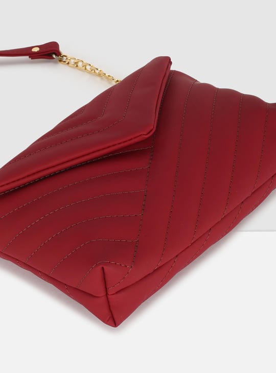 Women Solid Woven Sling Bag