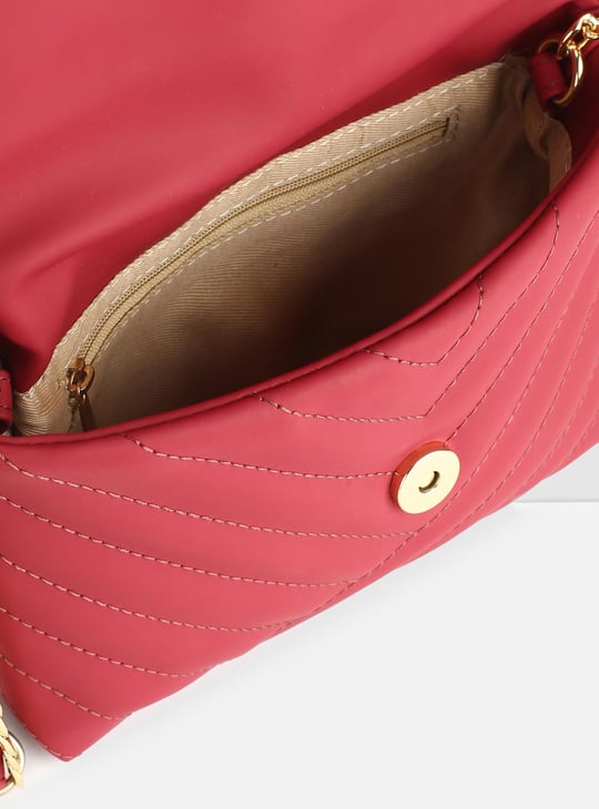 Women Solid Woven Sling Bag