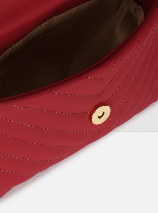 Women Solid Woven Sling Bag