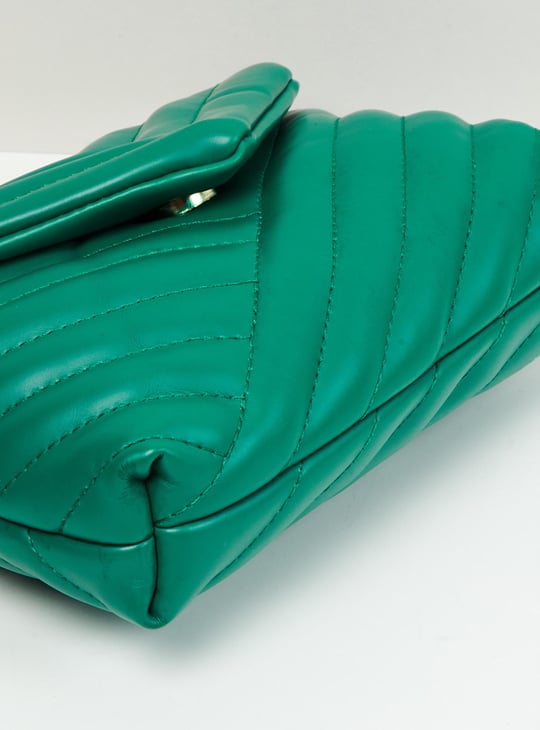 Women Textured Magnetic Closure Sling Bag 