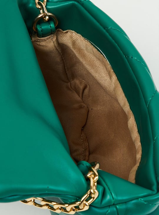 Women Textured Magnetic Closure Sling Bag 