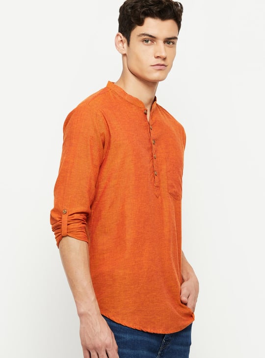 Men Solid Short Kurta 