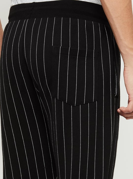 Men Striped Regular Fit Track Pants 
