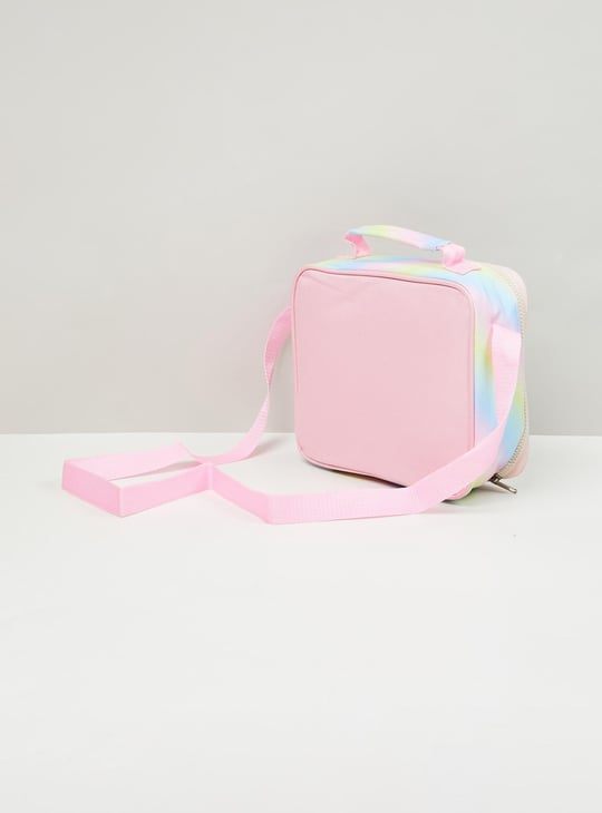 Girls Printed Zip Closure Lunch Bag with Strap 