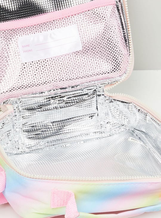 Girls Printed Zip Closure Lunch Bag with Strap 