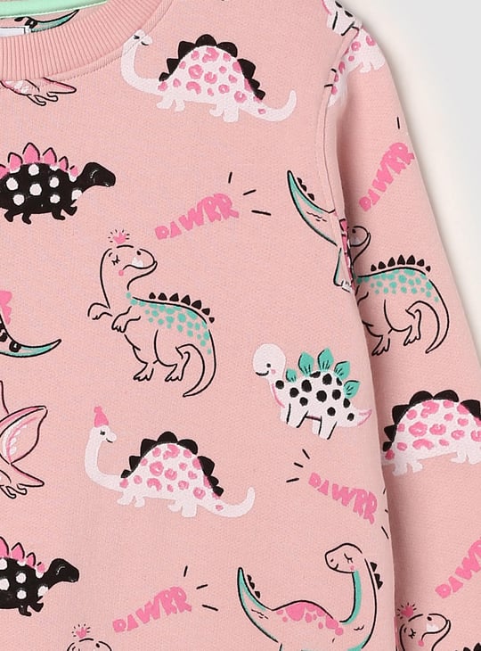 Girls Graphic Printed Round Neck Sweatshirt