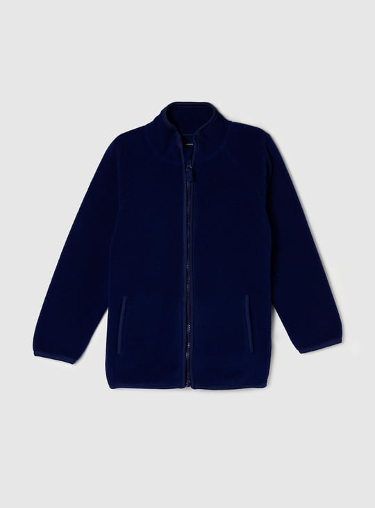 Boys Solid Zip Closure Jacket