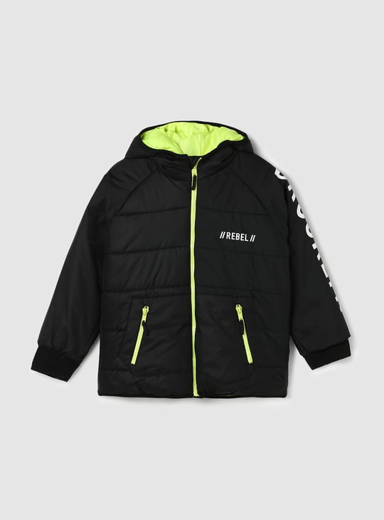 Boys Printed Hooded Puffer Jacket