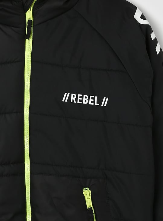 Boys Printed Hooded Puffer Jacket