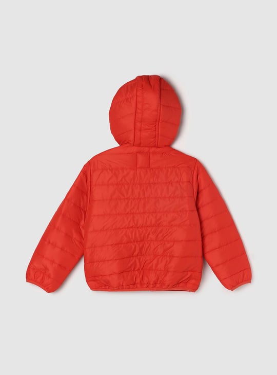 Boys Solid Hooded Puffer Jacket
