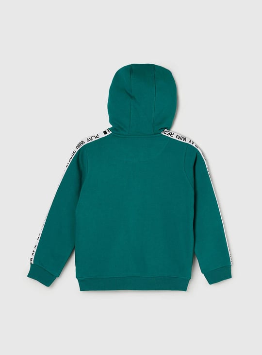 Boys Graphic Printed Hooded Zip-Up Sweatshirt