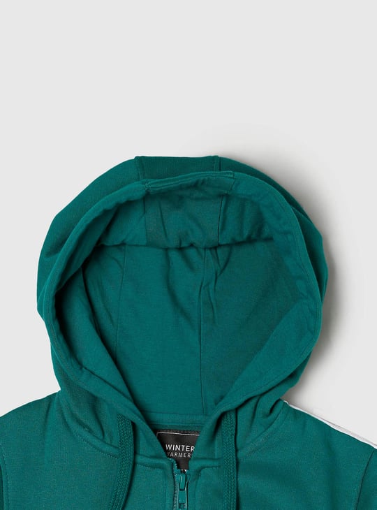 Boys Graphic Printed Hooded Zip-Up Sweatshirt