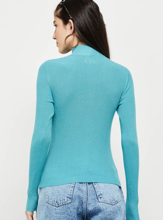 Women Solid High Neck Sweater