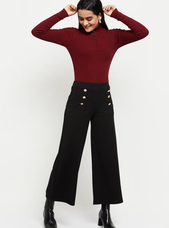 Women Solid High Neck Sweater