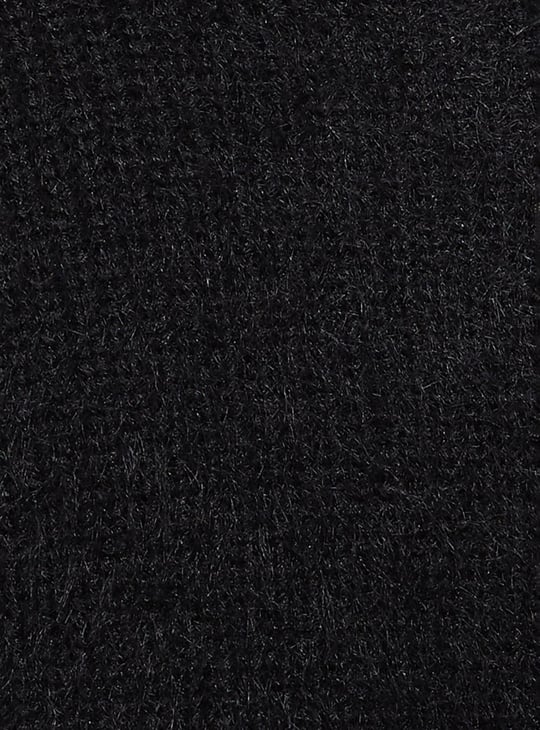 Women Textured Full Sleeves Zip Closure Winter Jacket