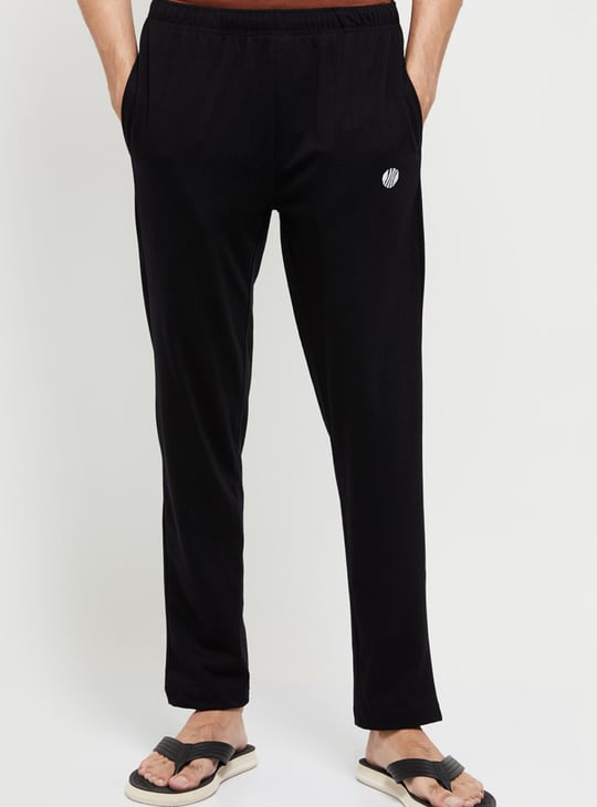 Men Solid Regular Fit Lounge Pants 