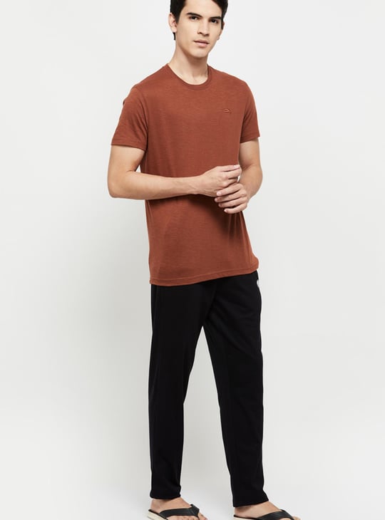 Men Solid Regular Fit Lounge Pants 