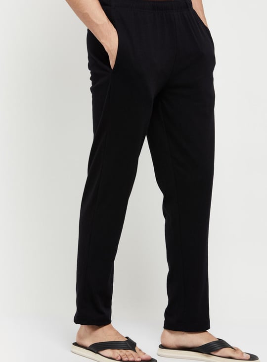 Men Solid Regular Fit Lounge Pants 