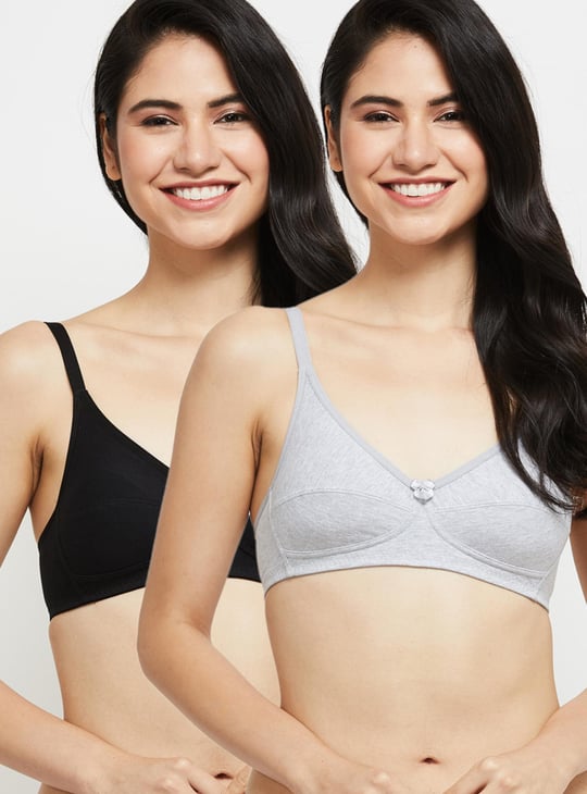 Women Solid Lightly-Padded Bra - Pack of 2 