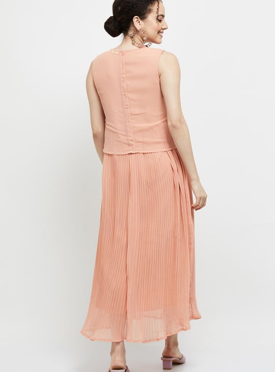 Women Floral Embroidered Layered A-line Dress 