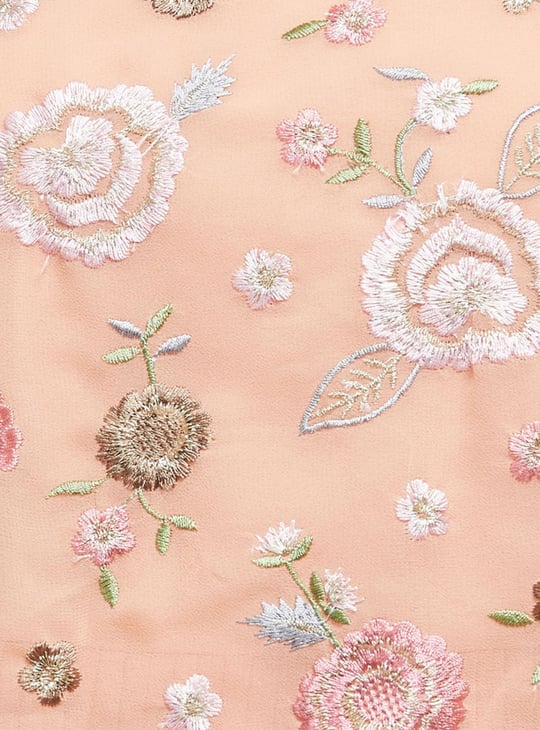 Women Floral Embroidered Layered A-line Dress 