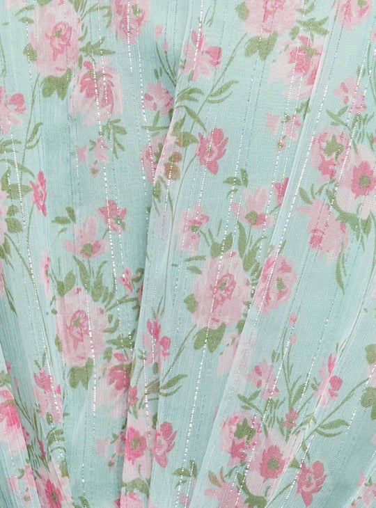 Women Floral Printed Kaftan Maxi Dress 