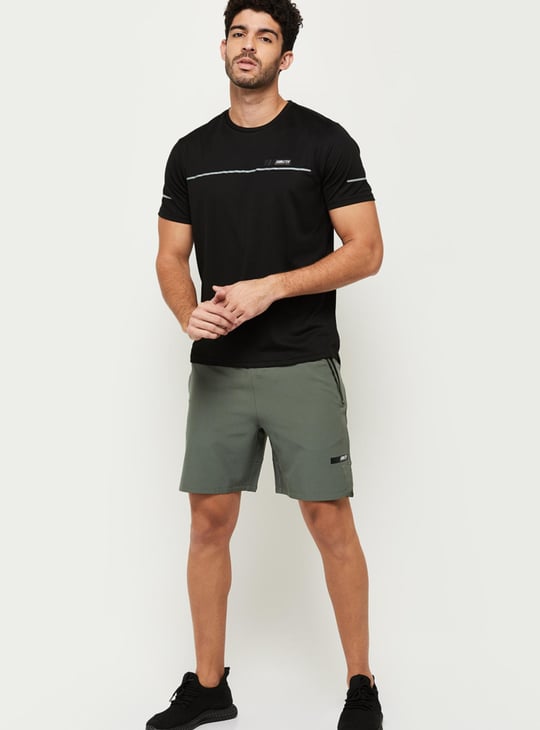 Men Printed Crew Neck Slim Fit Sports T-shirt 