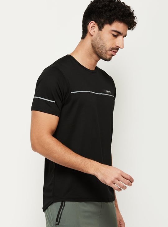 Men Printed Crew Neck Slim Fit Sports T-shirt 